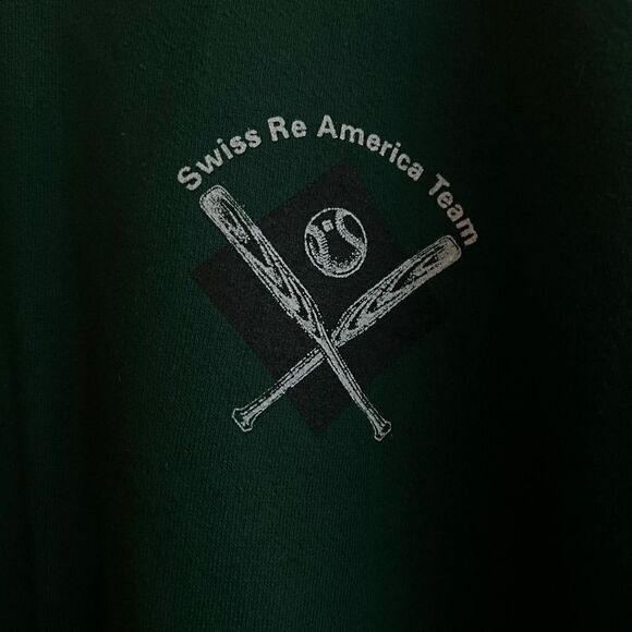 Vintage Heavyweight Lee’s Forrest Green Swiss Re American Crewneck Sweatshirt - - Picture 2 of 6